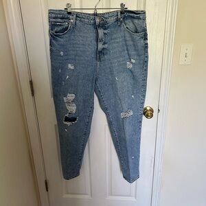 H&M Light Blue Distressed Boyfriend Jeans
